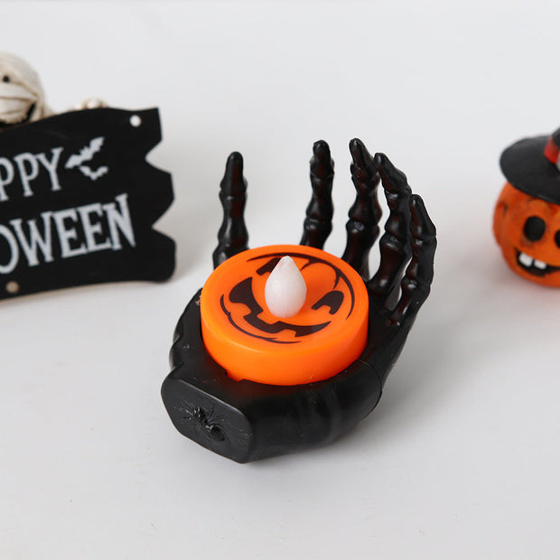 Halloween Small Night Lamp LED Electronic Luminous Decorative Palm Candle Light null