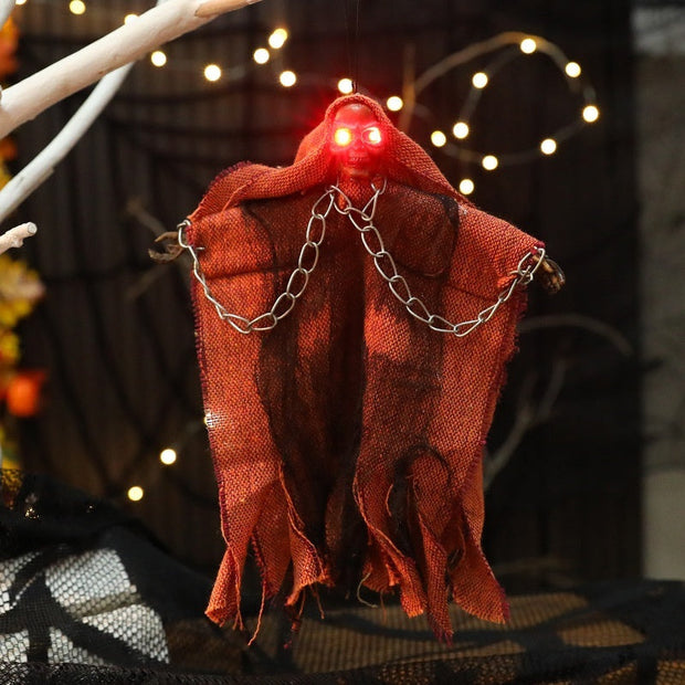 Halloween Hanging Ghost Iron Chain Glowing Skull Decorative Ornaments null