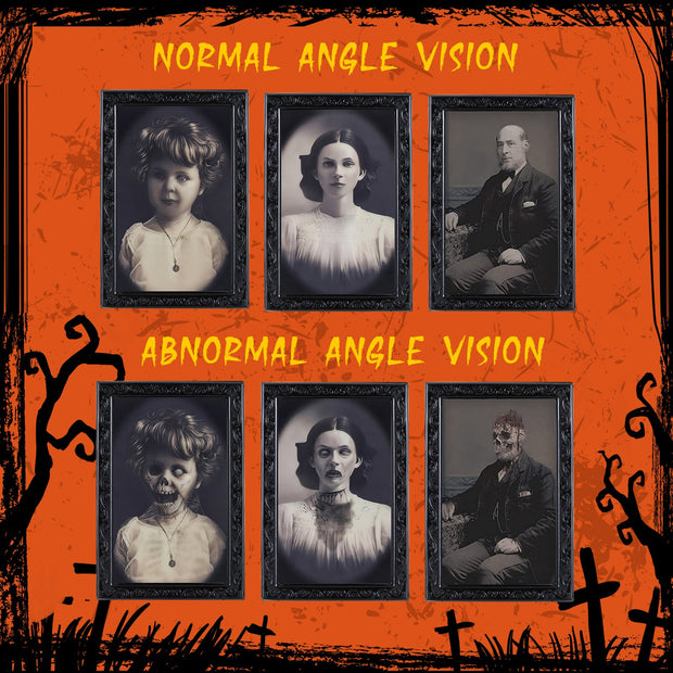Halloween Decoration 3D Changing Face Moving Picture Frame Portrait Horror For Horror Party Decors Home Decorations null