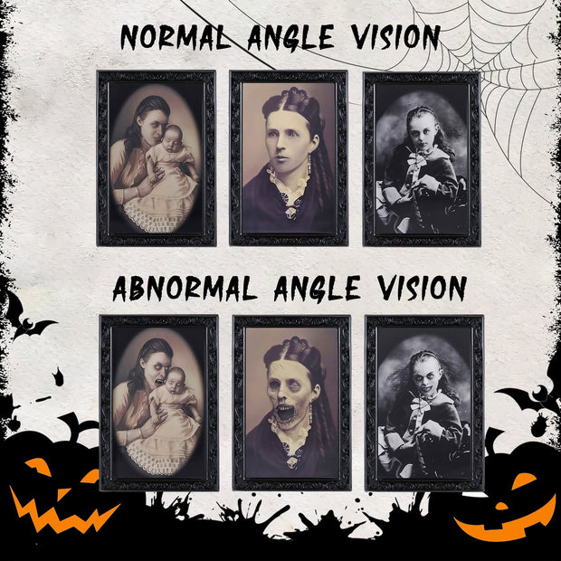 Halloween Decoration 3D Changing Face Moving Picture Frame Portrait Horror For Horror Party Decors Home Decorations null