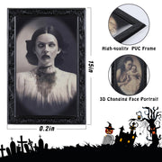 Halloween Decoration 3D Changing Face Moving Picture Frame Portrait Horror For Horror Party Decors Home Decorations null