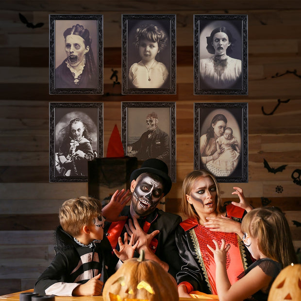 Halloween Decoration 3D Changing Face Moving Picture Frame Portrait Horror For Horror Party Decors Home Decorations null