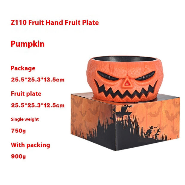 Halloween Candy Bowl Plastic Pumpkin Bowl With Motion Activated Hand, Halloween Serving Dishes Battery Operated Halloween Pumpkins Bowl For Trick-or-Treaters Party null