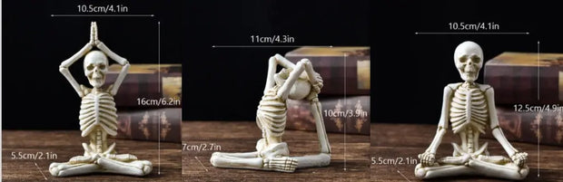 Halloween Horror Desktop Decoration Resin Ornaments Feature Modeling Yoga Skull Skeleton null