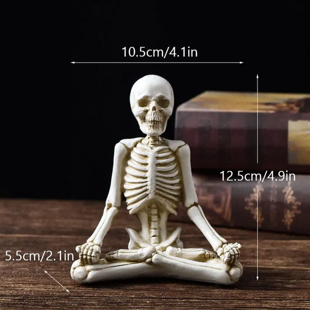 Halloween Horror Desktop Decoration Resin Ornaments Feature Modeling Yoga Skull Skeleton null