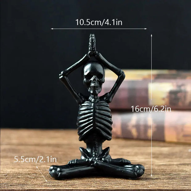 Halloween Horror Desktop Decoration Resin Ornaments Feature Modeling Yoga Skull Skeleton null