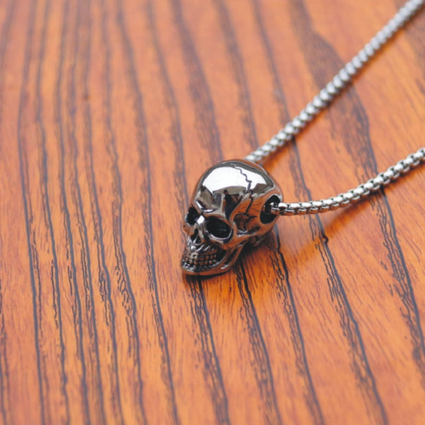 Male titanium steel skull necklace null