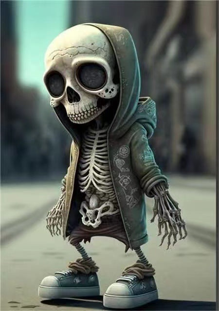 Halloween Cool Skeleton Figurines Halloween Skeleton Doll Resin Ornament Home Decor null