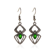 3pcs Halloween Drop-shapedp Spider Necklace Set With Earrings Ring Vintage Necklace Pendant null