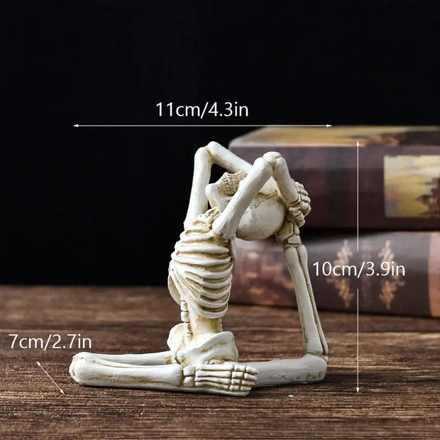 Halloween Horror Desktop Decoration Resin Ornaments Feature Modeling Yoga Skull Skeleton null