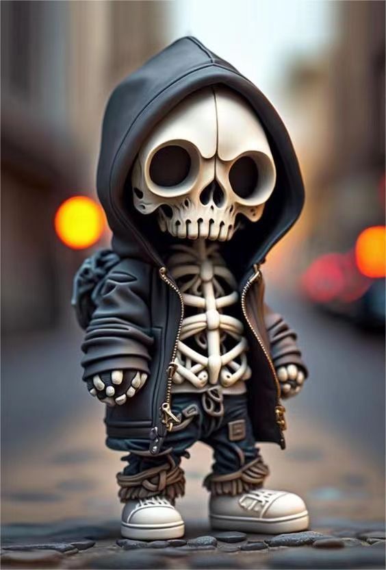 Halloween Cool Skeleton Figurines Halloween Skeleton Doll Resin Ornament Home Decor null
