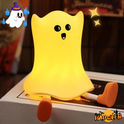 Halloween Silicone Ghost Shaped Bedside Lamp With Touch Control Soft Glow For Water-resistant Decoration null