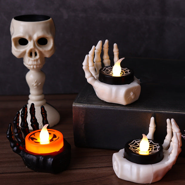 Halloween Small Night Lamp LED Electronic Luminous Decorative Palm Candle Light null