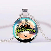 Halloween Round Pumpkin Ghost Bat Necklace Men And Women Personality Clavicle Necklace Fashion Jewelry Accessories null