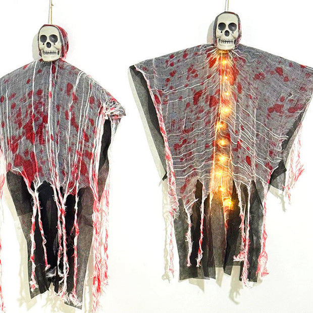 Halloween Decoration Blood-dyed Luminous Skull Hanging Ghost Outdoor Ornaments null