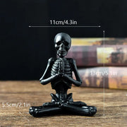 Halloween Horror Desktop Decoration Resin Ornaments Feature Modeling Yoga Skull Skeleton null