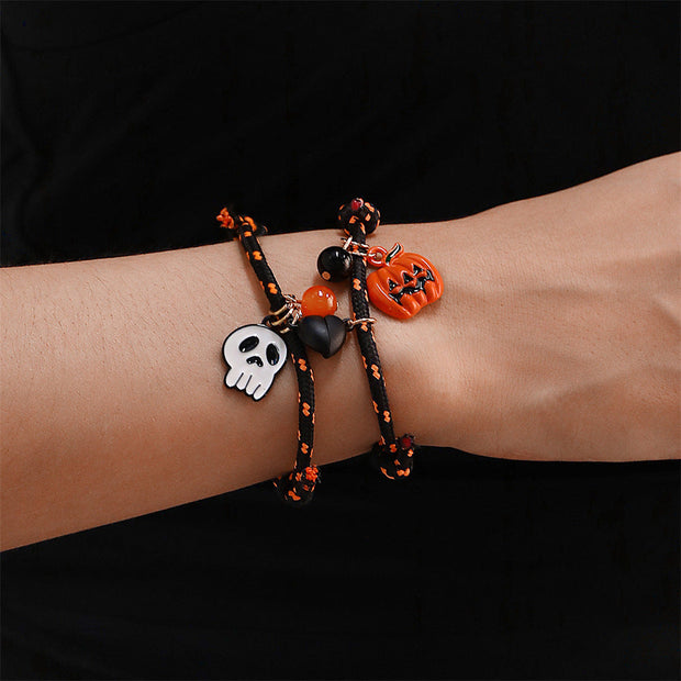 Halloween Bracelet Halloween Pumpkin Ghost Love Magnetic Couple Rope Bracelet null