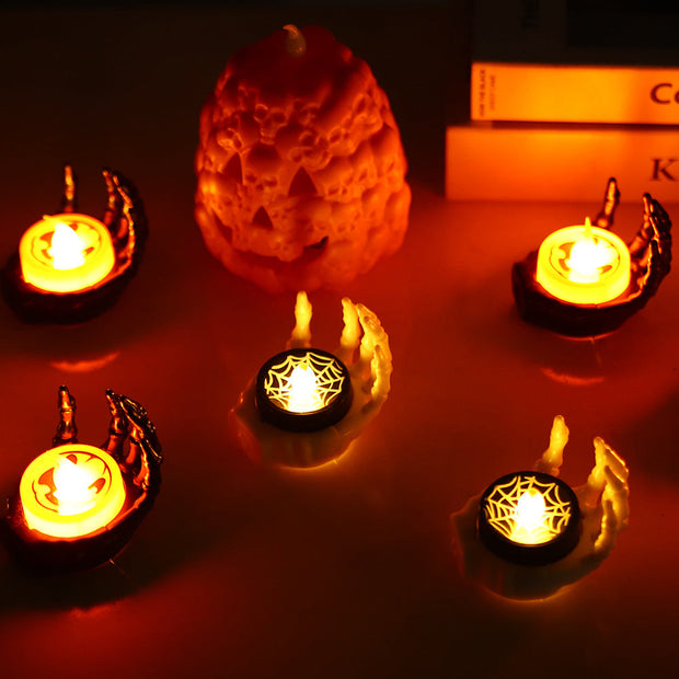 Halloween Small Night Lamp LED Electronic Luminous Decorative Palm Candle Light null