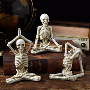 Halloween Horror Desktop Decoration Resin Ornaments Feature Modeling Yoga Skull Skeleton null