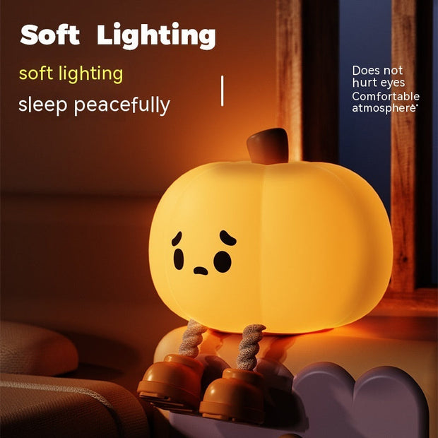 Pumpkin Lamp Small Night Lamp Halloween Silicone Pat Lamp Ambience Light null