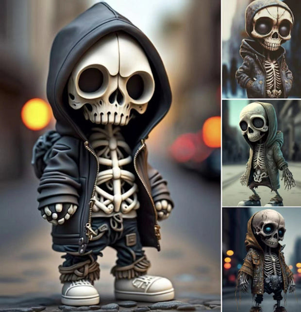 Halloween Cool Skeleton Figurines Halloween Skeleton Doll Resin Ornament Home Decor null