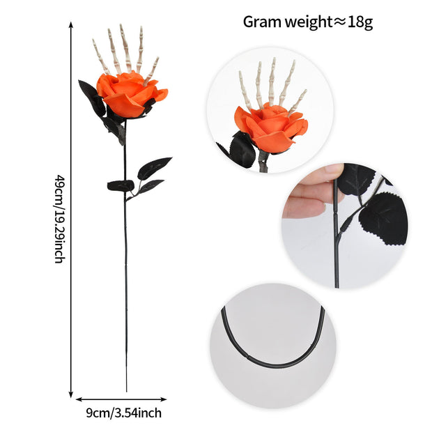 Halloween Skull Hand Rose Horror Decoration Ornaments null