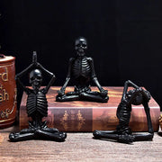 Halloween Horror Desktop Decoration Resin Ornaments Feature Modeling Yoga Skull Skeleton null