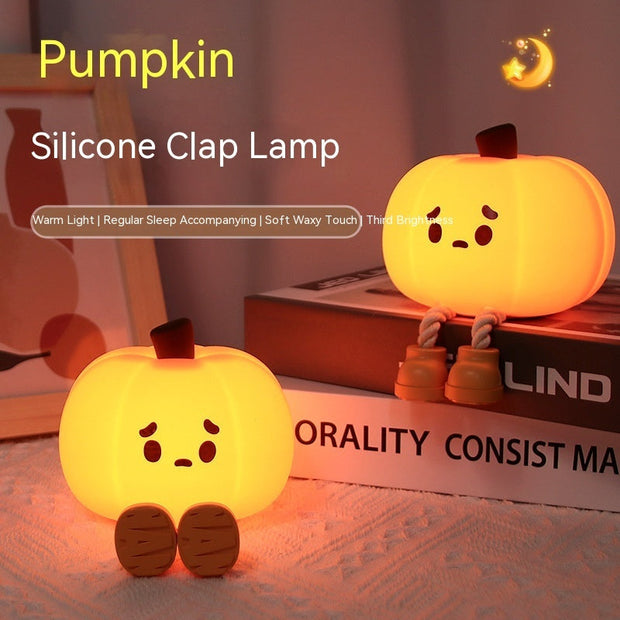 Pumpkin Lamp Small Night Lamp Halloween Silicone Pat Lamp Ambience Light null