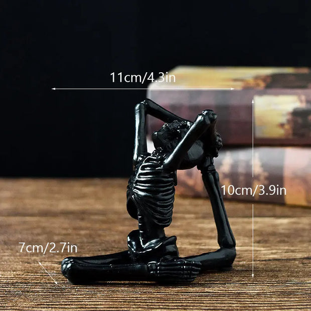 Halloween Horror Desktop Decoration Resin Ornaments Feature Modeling Yoga Skull Skeleton null