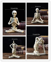 Halloween Horror Desktop Decoration Resin Ornaments Feature Modeling Yoga Skull Skeleton null
