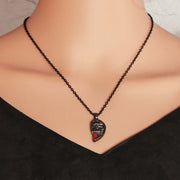 Punk Retro Skull Pendant Halloween Necklace Heart-shaped Magnetic Stitching Love Skull Couple Necklace null