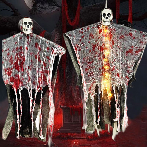 Halloween Decoration Blood-dyed Luminous Skull Hanging Ghost Outdoor Ornaments null