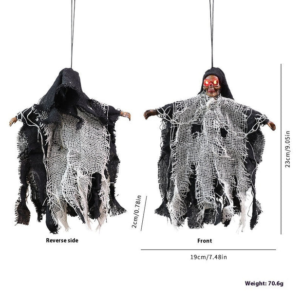 Halloween Hanging Ghost Iron Chain Glowing Skull Decorative Ornaments null