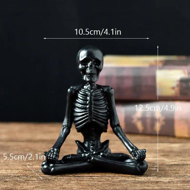 Halloween Horror Desktop Decoration Resin Ornaments Feature Modeling Yoga Skull Skeleton null