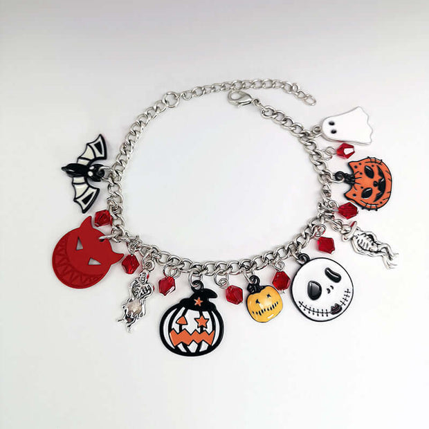 Halloween Bracelet With Pumpkin Skull Ghost Funny Jewelry null