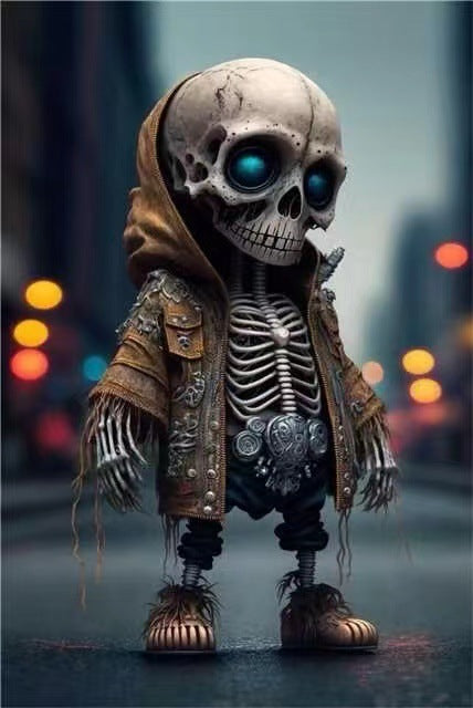 Halloween Cool Skeleton Figurines Halloween Skeleton Doll Resin Ornament Home Decor null